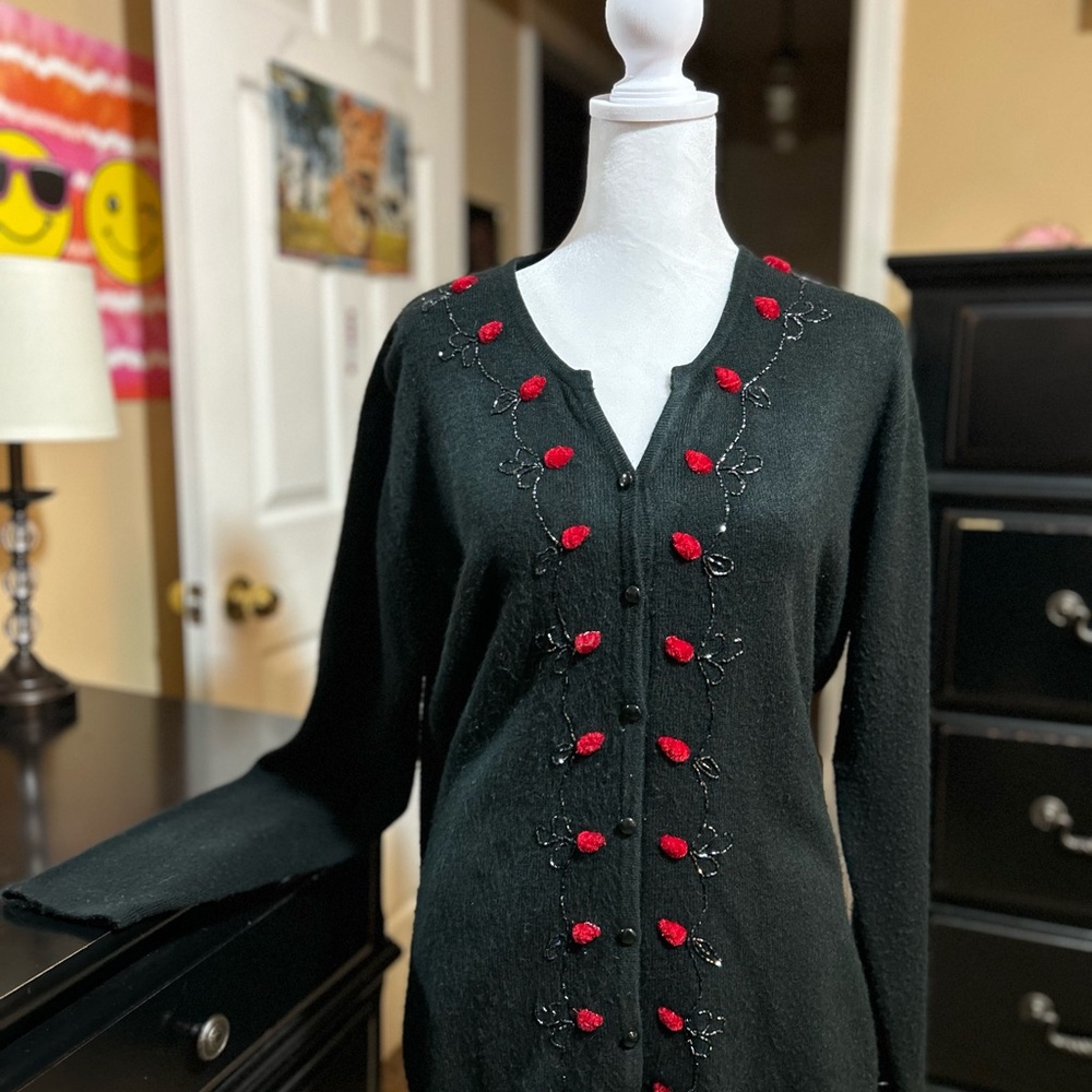 Vintage Kathie Lee Collection Holiday Cardigan